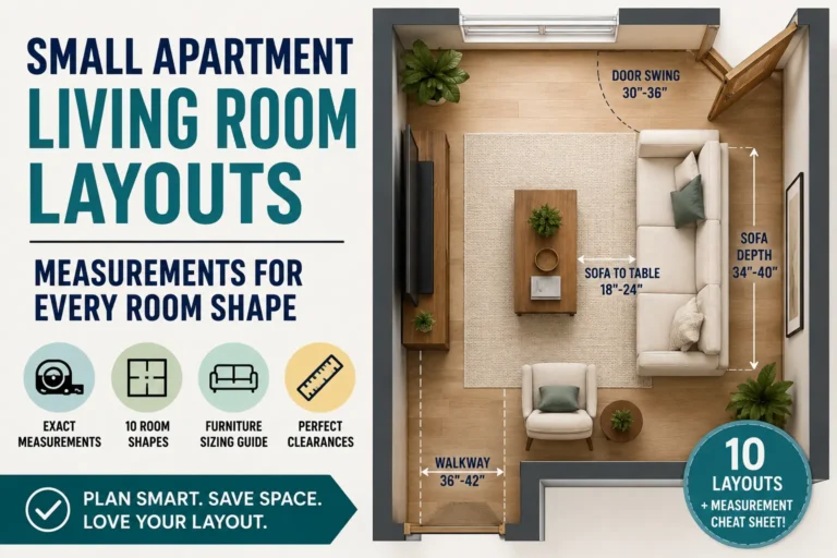 10 Small Apartment Living Room Layouts: Measurements for Every Room Shape