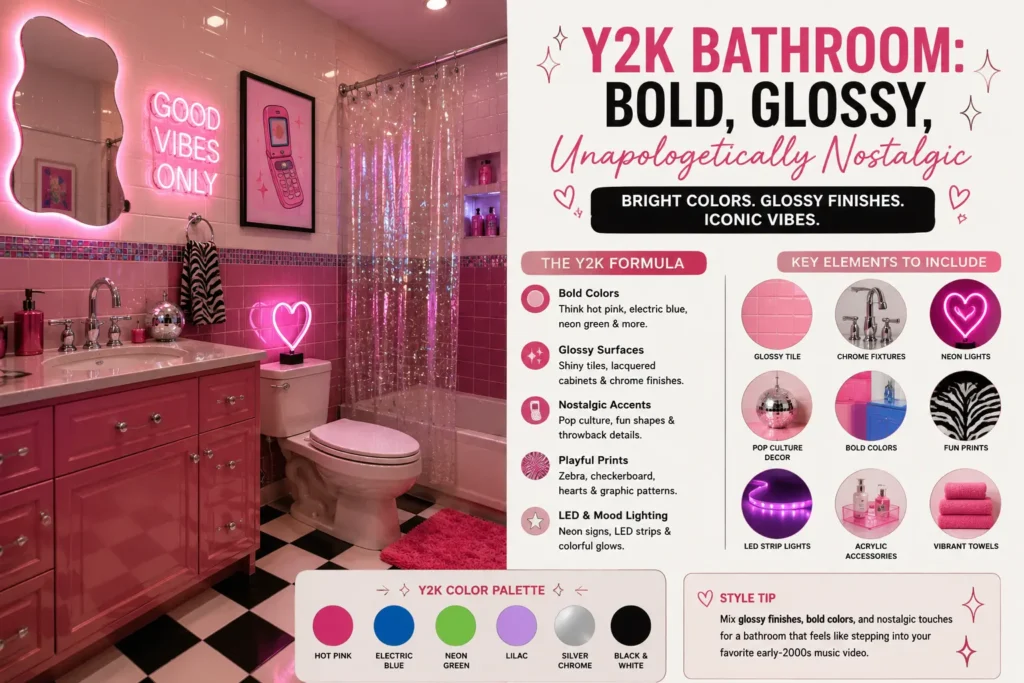 Bathroom Inspiration: Y2K bathroom with bold glossy retro decor