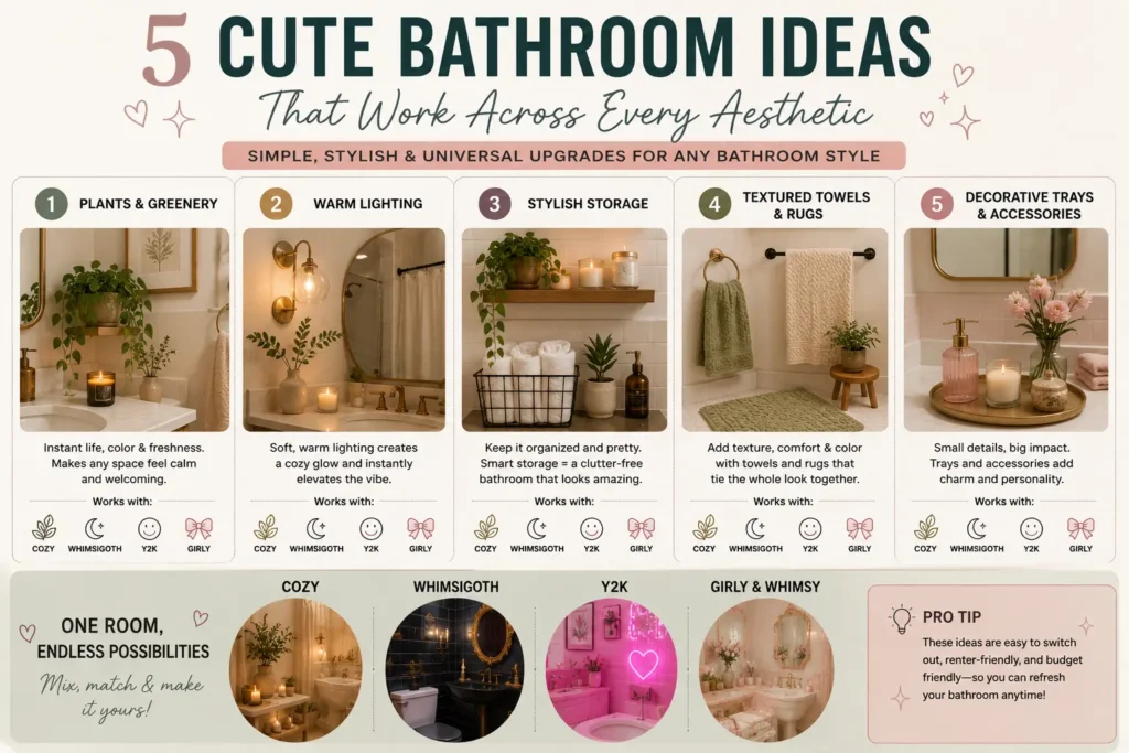 Cute bathroom decor ideas for every aesthetic