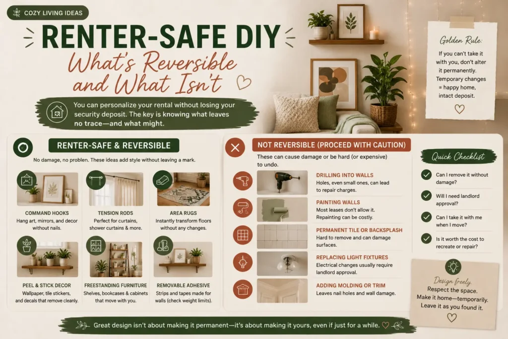 DIY home decor projects : Renter-safe DIY decorating ideas