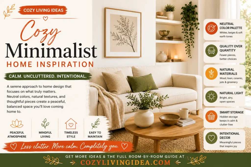 home inspiration ideas: Cozy minimalist living room with warm neutral decor