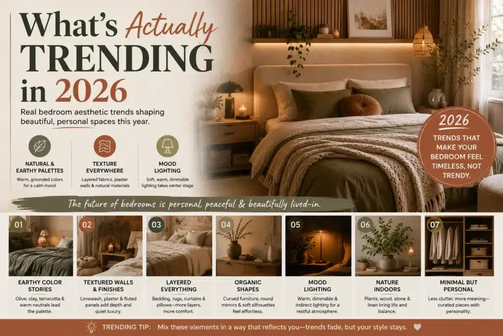 Bedroom Aesthetic Trends 2026 | Warm Neutrals, Layered Textures & Timeless Design Ideas