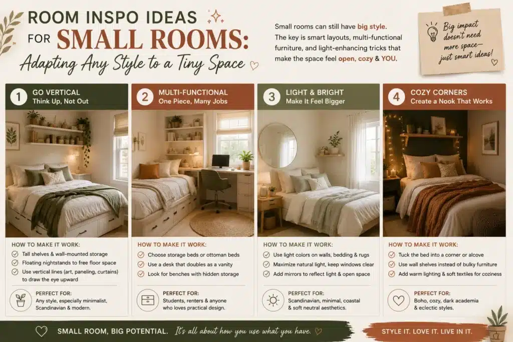 Room Inspo Ideas for Small Rooms: 4 Smart Ways to Maximize a Tiny Bedroom
