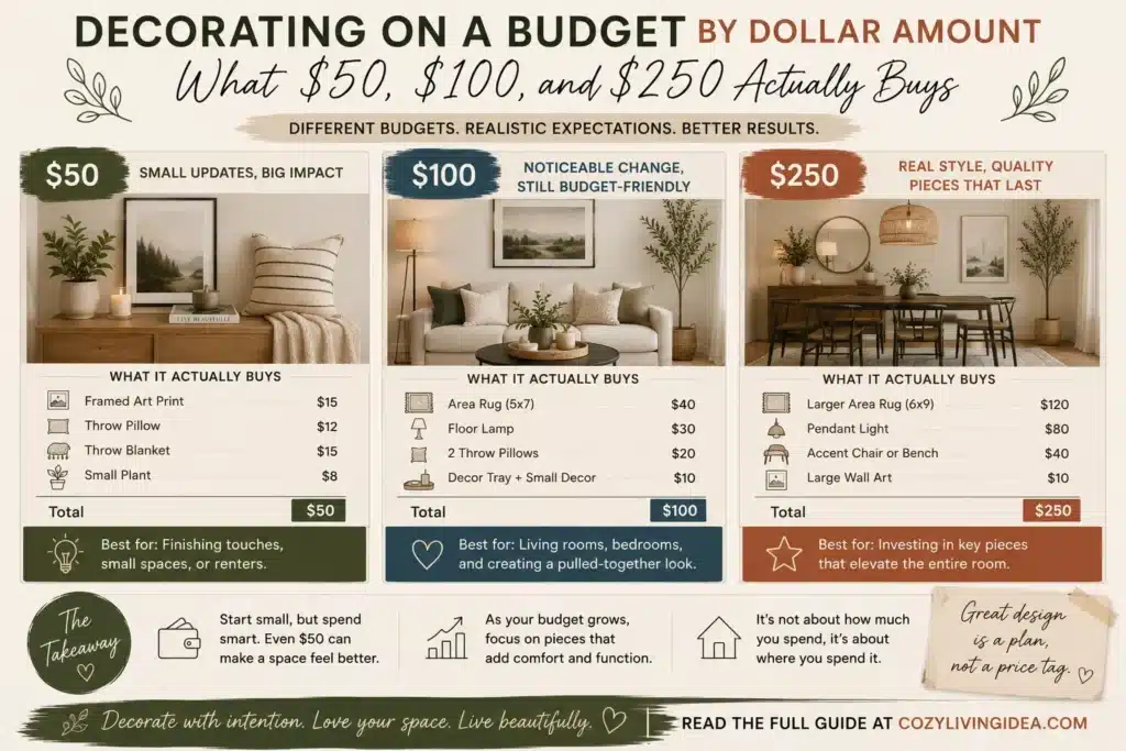 Decorating on a Budget: What $50, $100, and $250 Can Really Transform in Your Home