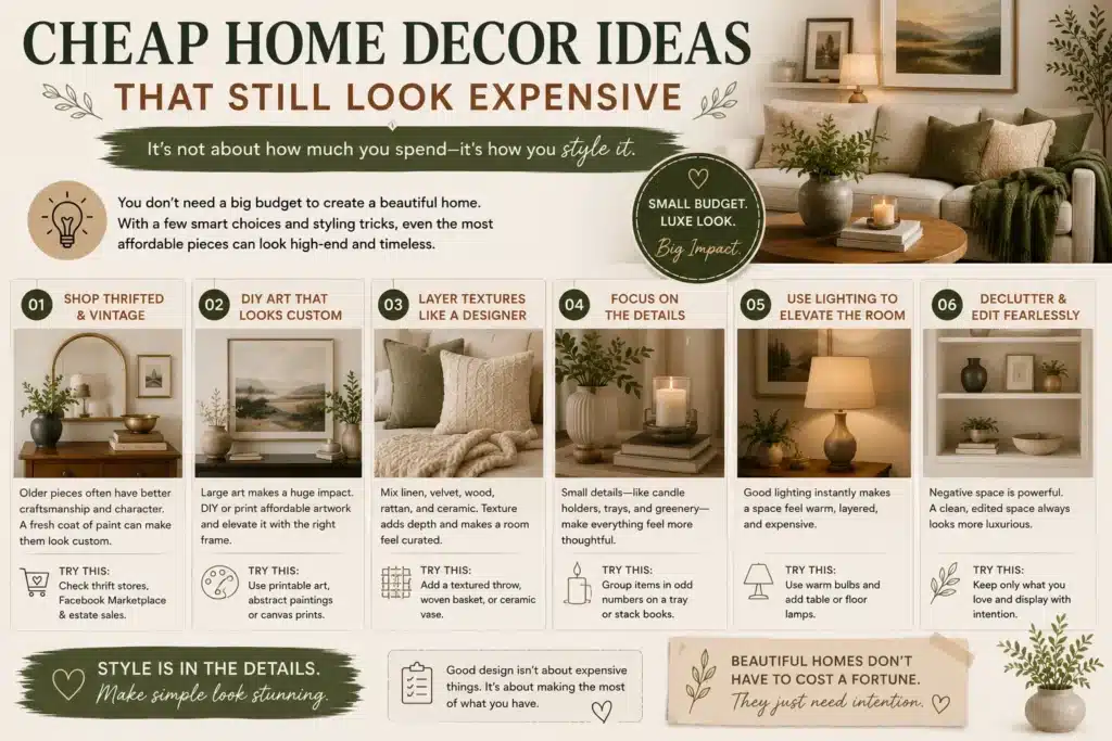Cheap Home Decor Ideas That Look Expensive: Designer Tricks for a Luxury Look on a Budget