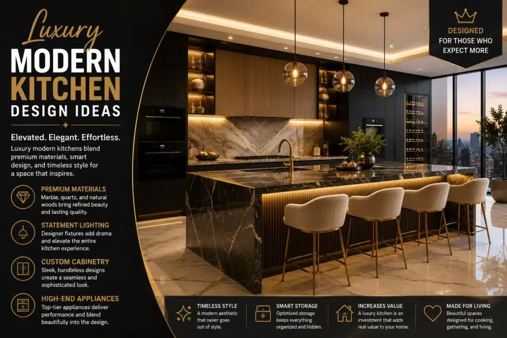 Luxury Modern Kitchen Design Ideas with Premium Finishes