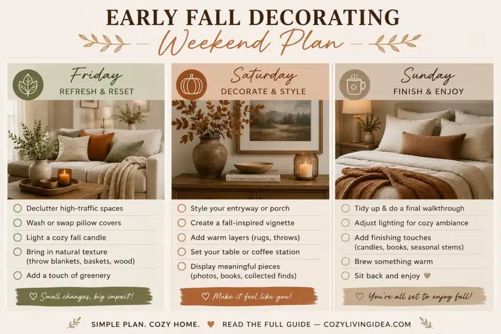 Early fall decorating weekend plan checklist