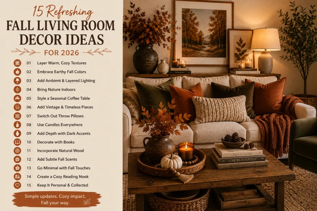 15 Refreshing Fall Living Room Decor Ideas for 2026